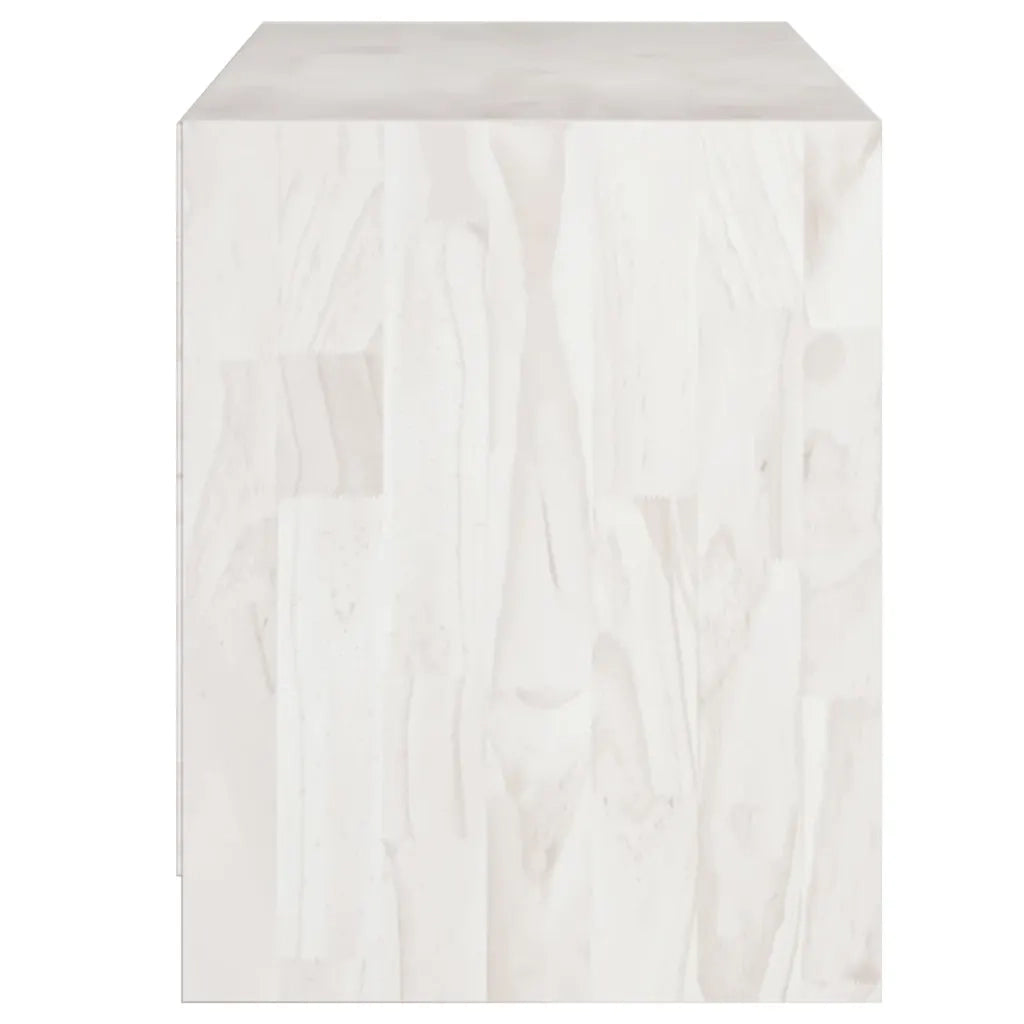 Mobile Porta TV Bianco 104x33x41 cm in Legno Massello di Pino 809961