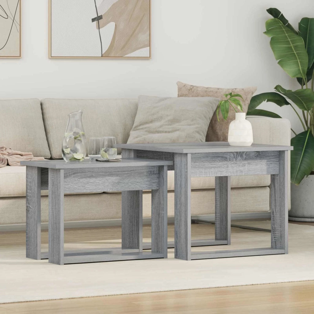 Set di Tavolini da Caffè 2 pcs Grigio Sonoma Legno multistrato 8000129