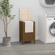 Contenitore per Bucato Ambra 44x44x76 cm Legno Massello Pino 823577