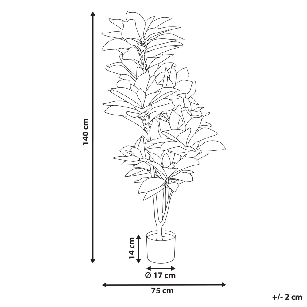 Pianta artificiale in vaso Verde e nero Materiale sintetico 140 cm Accessorio decorativo per interni Croton
