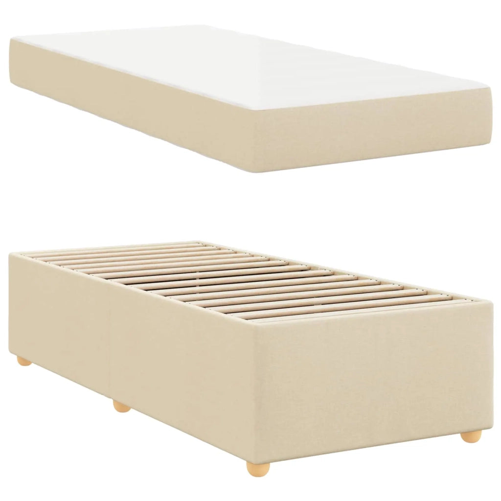 Struttura del letto con materasso Crema 80 x 200 cm Tessuto 3399319