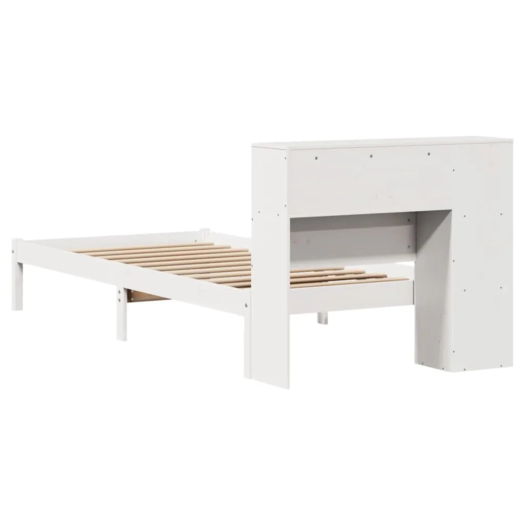 Letto con Libreria senza Materasso-Struttura Letto con contenitore 75x190 cm in Legno Pino 838876