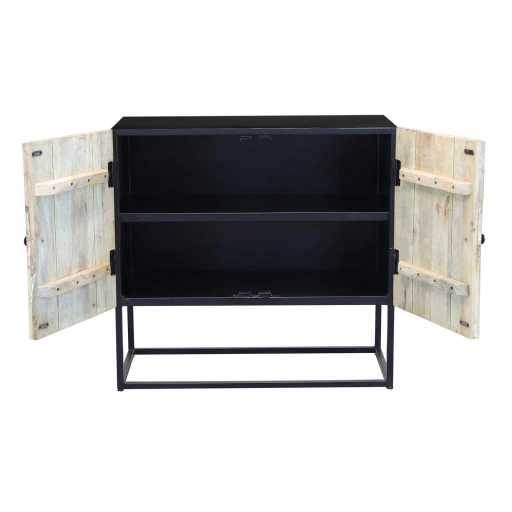 Madia 2 ante per soggiorno Industrial in Legno Metallo cm 85x40x80 - GEORGE