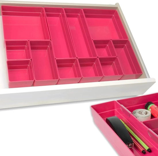 Organizzatore di carreggiamento, sistema di archiviazione per cucina, ufficio, tavolo da trucco, cosmetici (rosa)