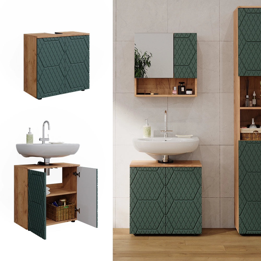 Vicco Mobiletto Quercia verde/oro 30 x 59 cm
