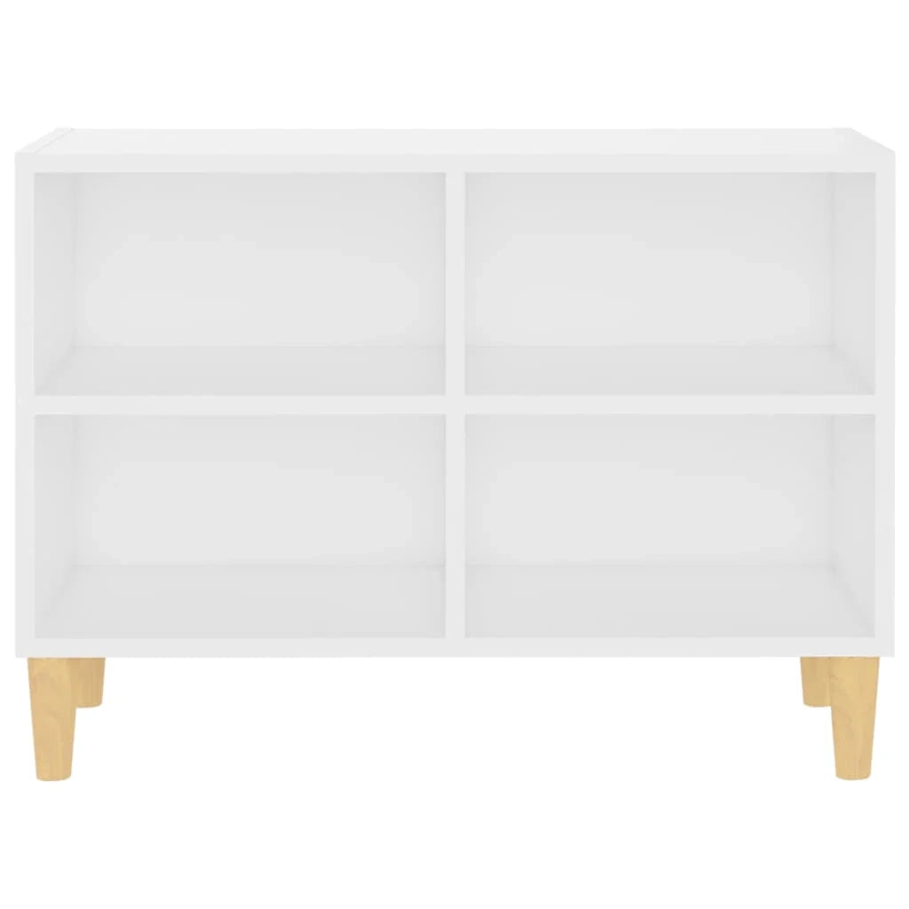 Mobile TV multimediale scaffale TV credenza mobile TV per sala da pranzo soggiorno camera da letto con gambe in legno massello 69,5 x 30 x 50 cm bianco 02_0026846