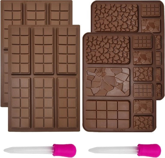 Set di Forme di Cioccolato in Silicone da 4 per Dolci Fai da Te e Desserts
