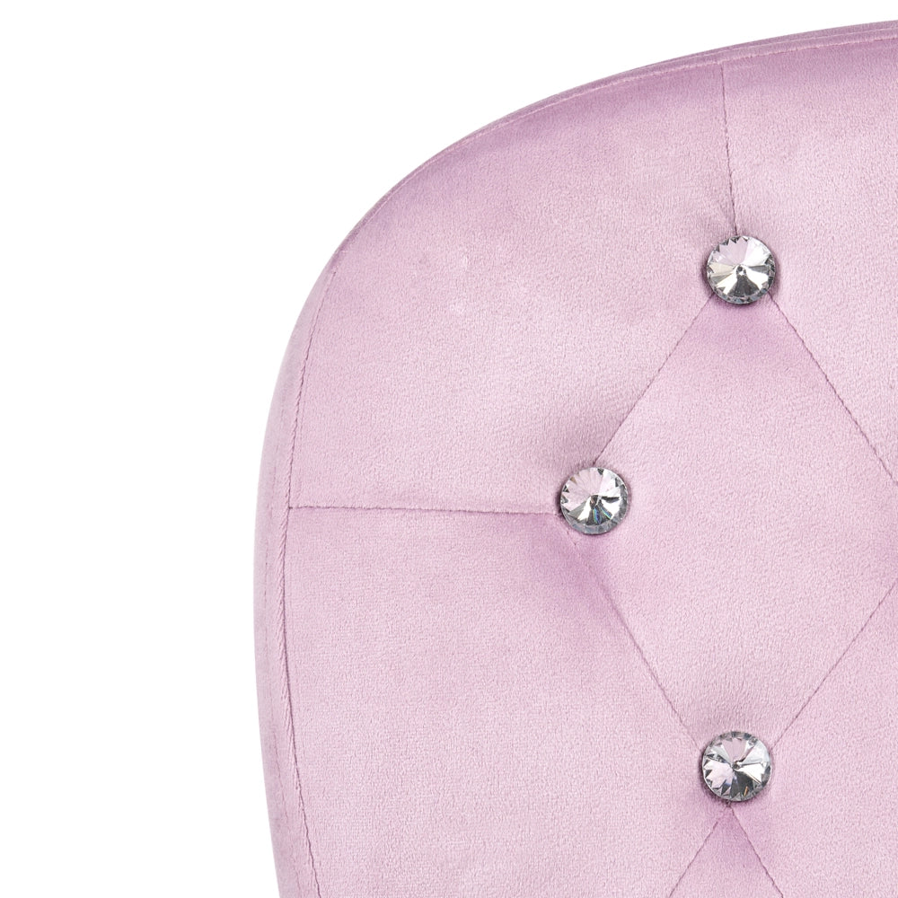 Sedia da ufficio in velluto violetto con altezza regolabile e schienale trapuntato stile retrò moderno