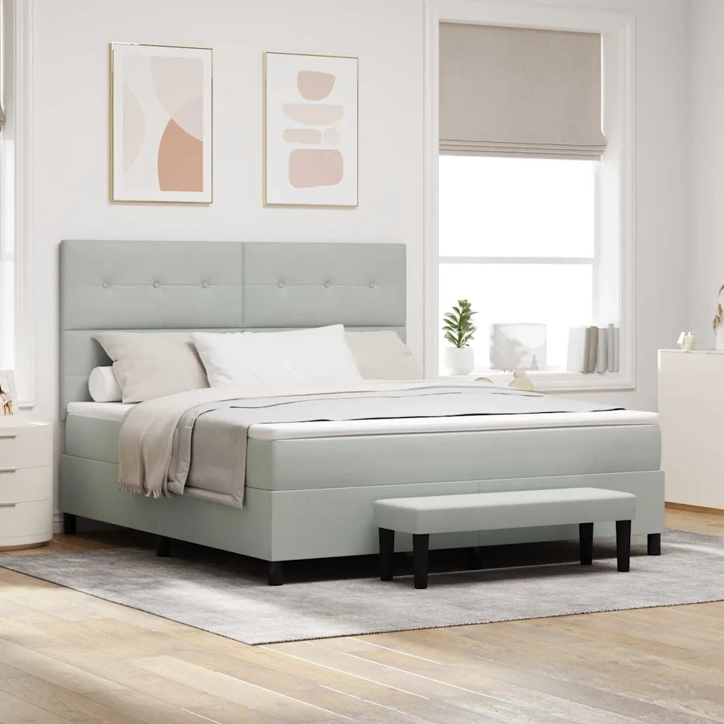 Letto a molle con testiera Grigio chiaro 200 x 180 cm Velluto 3344528