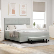 Letto a molle con testiera Grigio chiaro 200 x 180 cm Velluto 3344528