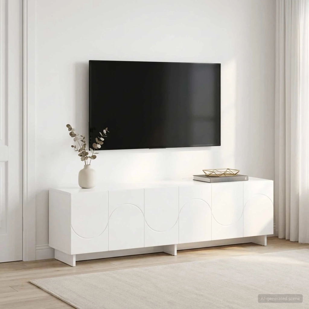 Supporto TV 140 x 34.5 x 40 cm Bianco Lucido 8011580