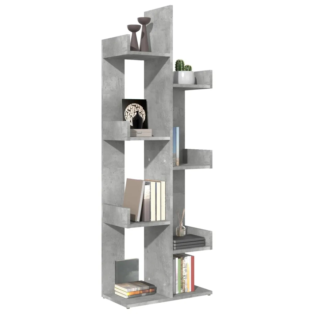 Libreria-Scaffale per Libri-Mobile di Stoccaggio Grigio Cemento 48x25,5x140 cm in Truciolato