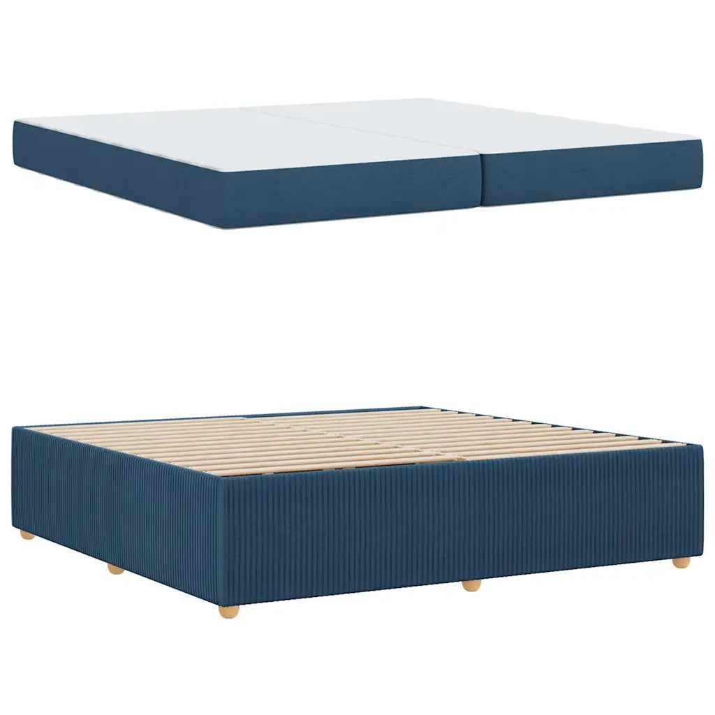 Struttura del letto con materasso Blu 200 x 200 cm Tessuto 3398437
