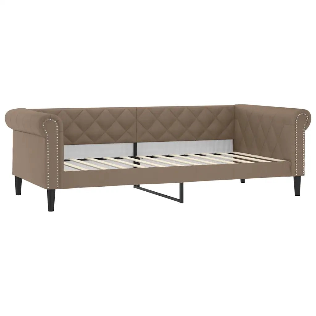 Divano Letto con Materasso Cappuccino 90x200 cm in Similpelle 3197722