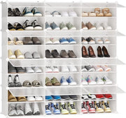 Cassettiere per Scarpe 3 x 8 livelli Cassettiere Modulare per Risparmio di Spazio per Sala da Pranzo Camera da Letto Entrata per tutti Tipi di Scarpe Abbigliamento (Bianco)