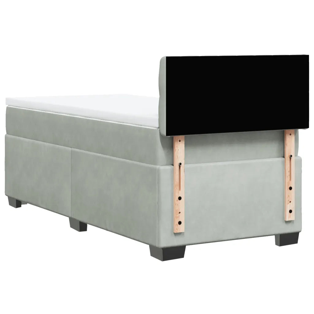 Giroletto a Molle con Materasso Grigio Chiaro 90x200 cm Velluto 3288516