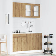 Set di Mobili da Cucina 4 pz Rovere Artigianale Truciolato