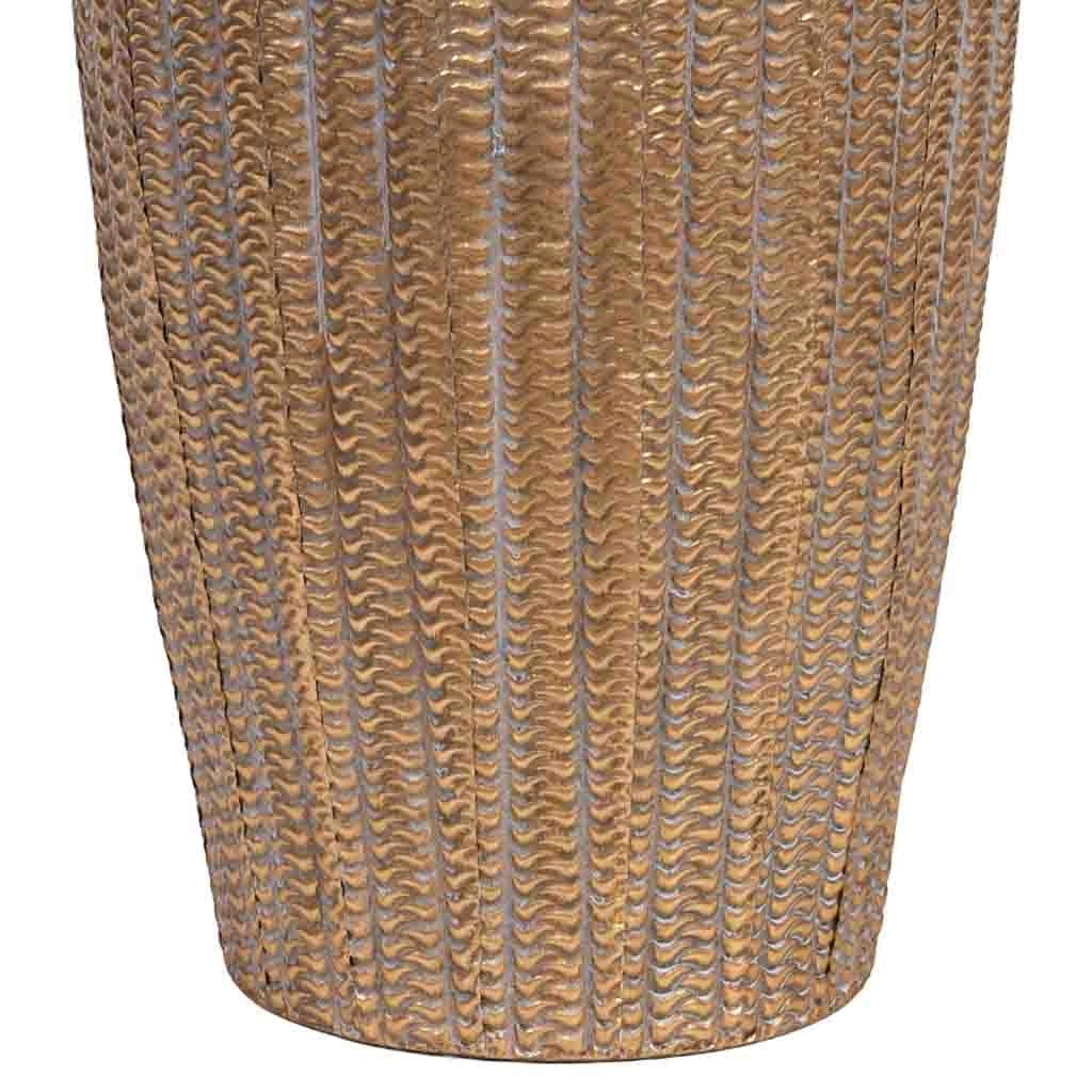 Vaso in metallo dorato 41,5x41,5x100h cm