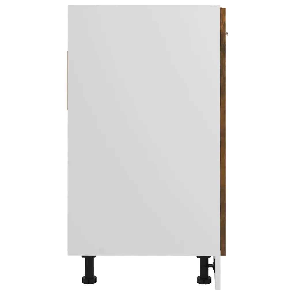 Mobile Sottolavello "Lyon"-Armadietto da bagno Rovere Fumo 80x46x81,5 cm