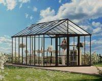 Serra Da Giardino in Policarbonato 608x304x285 cm- colore Nero Canopia ARIA Ibrida