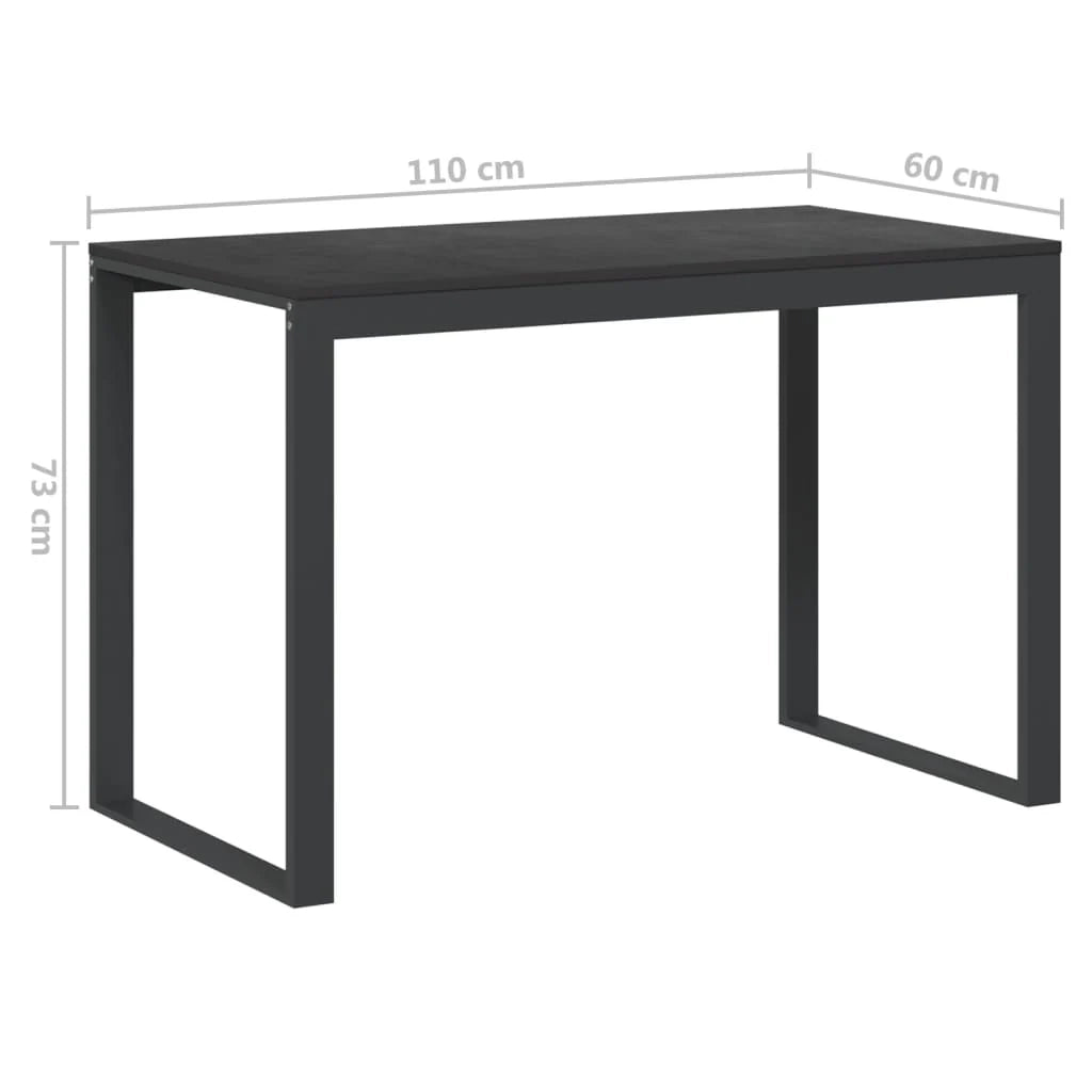 Scrivania per computer postazione di lavoro mobile per computer scrivania per studio 110 x 60 x 73 cm legno ingegnerizzato nero 02_0023745