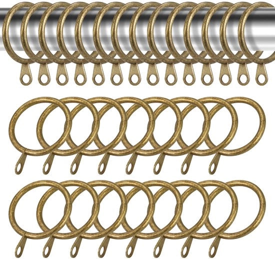 Giradischi in Metallo e Ottone con Ganci per l'Appoggio di Tende e Asti, Tende e Docce, Diametro Interno 30 mm, 50 pezzi