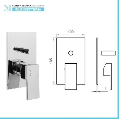 Set miscelatori lavabo alto bidet e doccia 2 vie cromati serie Italia