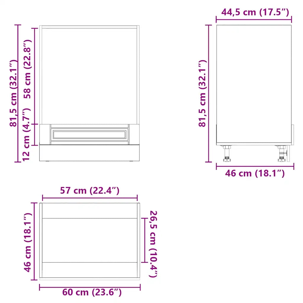 Armadio per Forno Porto Nero in Legno Multistrato 853998