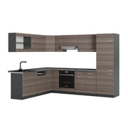 Vicco Cucina angolare completa Grigio nobile/antracite 227 x 287 cm , PL Antracite