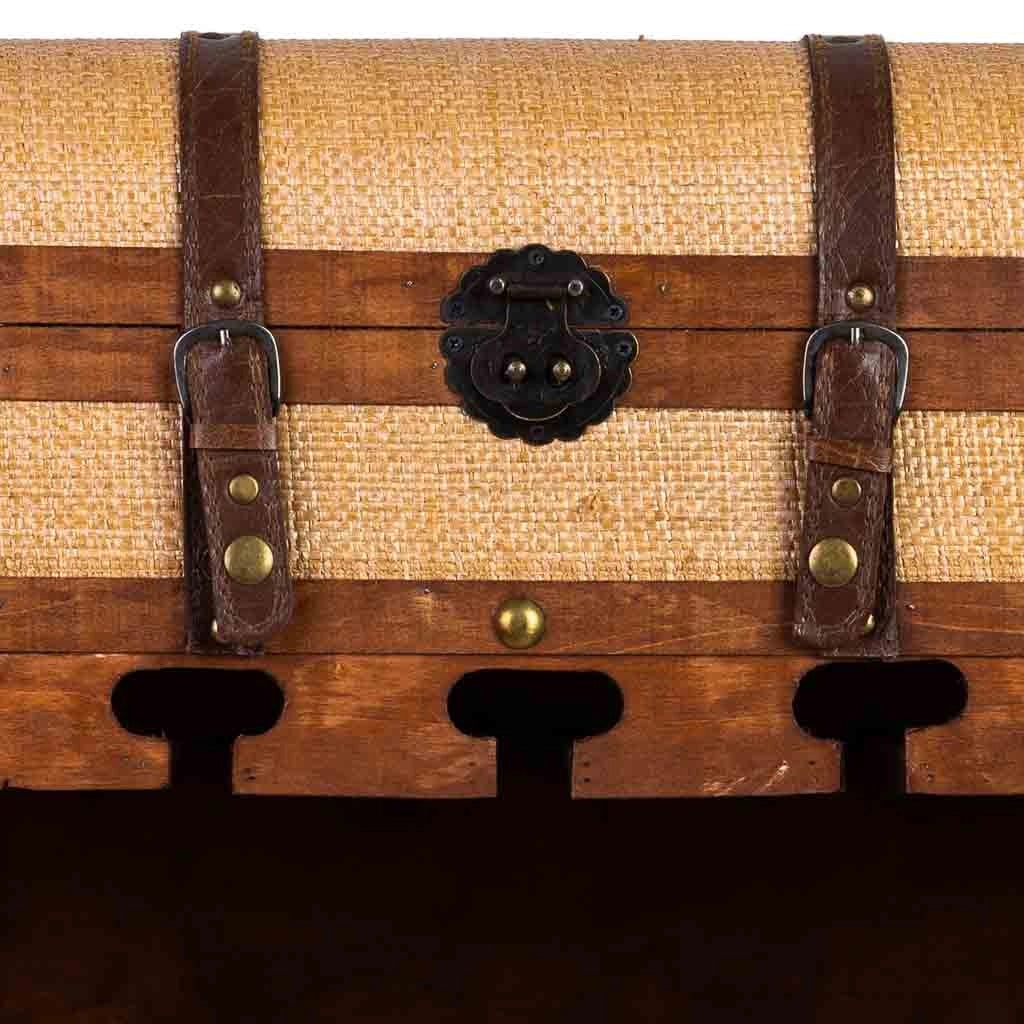 Baul porta bottiglie in legno marrone 44x30x85h cm