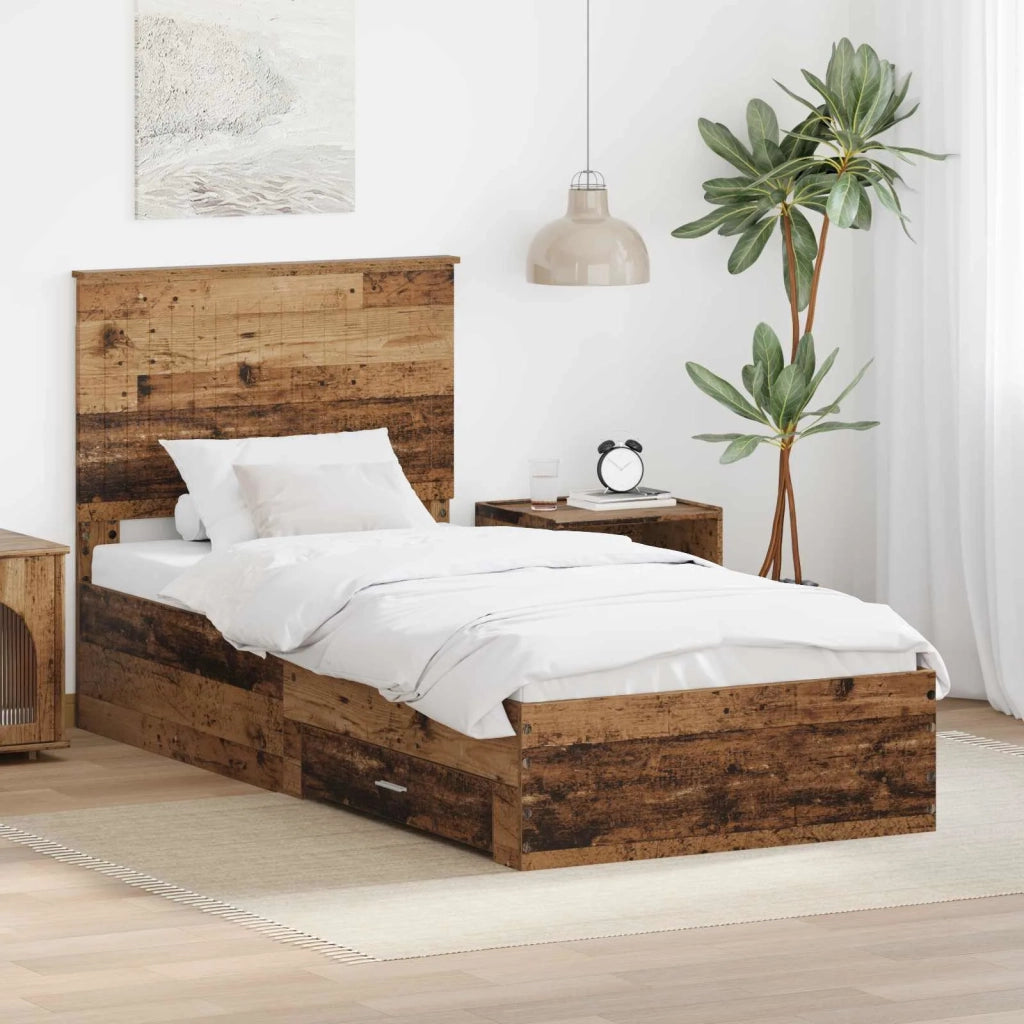 Struttura del letto Legno vecchio 90 x 190 cm Legno multistrato