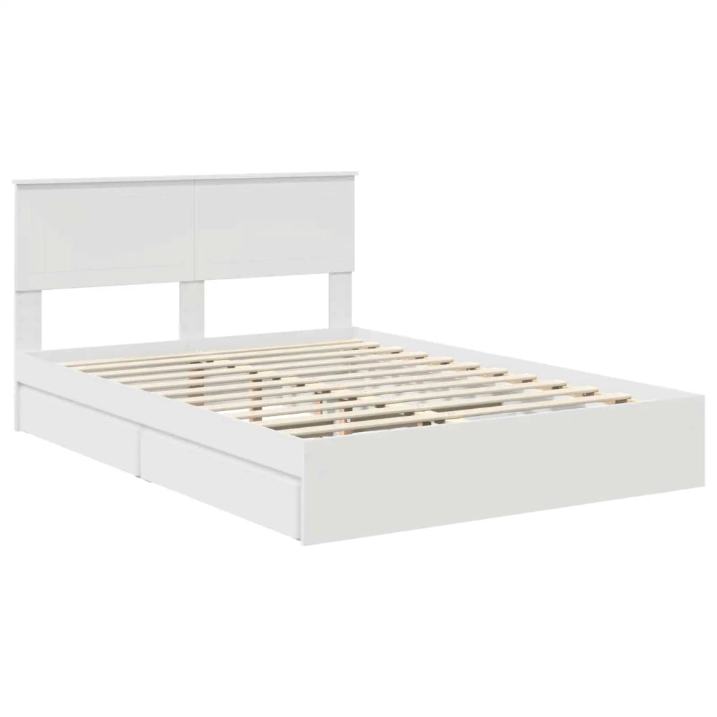 Letto con Contenitore Bianco 140 x 190 cm Legno multistrato
