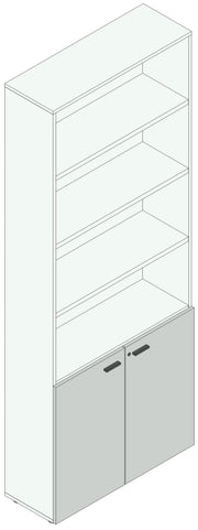 Armadio ad ante in melaminico per ufficio operativo cm. 90x33,7x232,8h