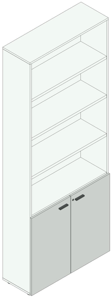 Armadio ad ante in melaminico per ufficio operativo cm. 90x33,7x232,8h
