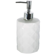 Trade Shop - Portasapone Cilindrico Rombi Bianco Porta Sapone  10343 Dispenser Sapone -