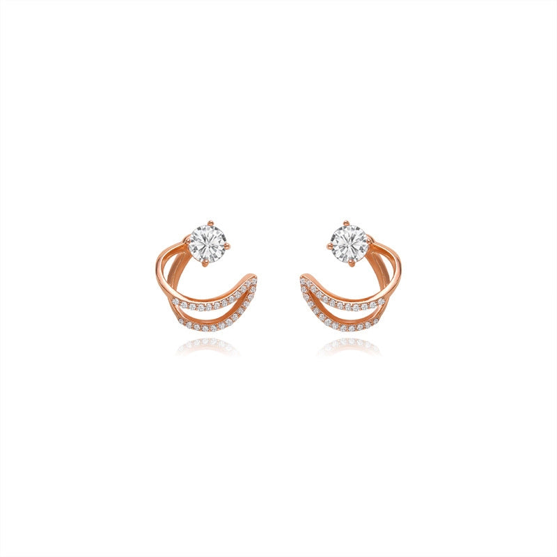Orecchini pendenti con diamanti in argento S925