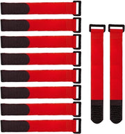 20 Stuks Cinture di Cavo in Nylon 20 x 2 cm - Cinture di Cavo Reutilizzabili - Cinture di Cavo Adattabili - Cinture di Cavo Multifunzionali - Rosso