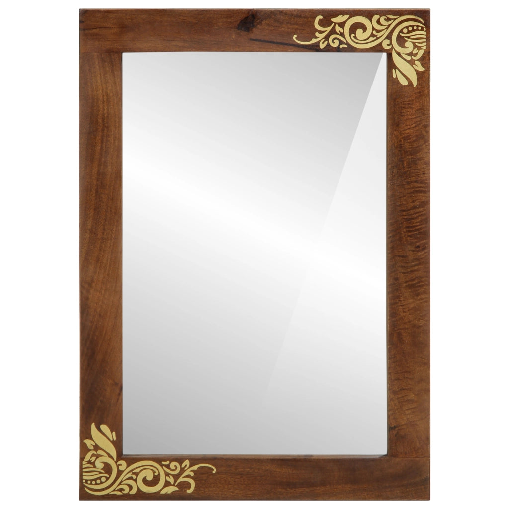 Specchio da bagno 50x70x3 cm in legno massello di mango