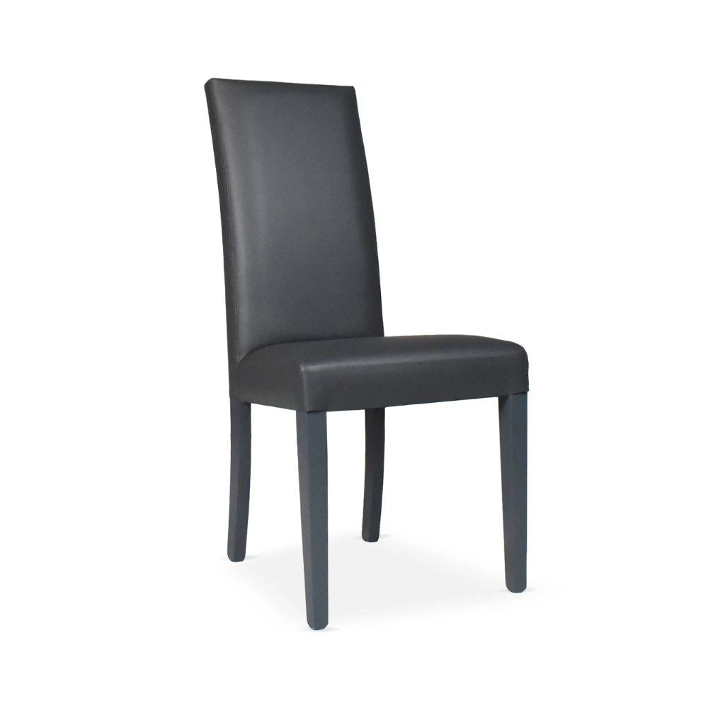 Set 2 Sedie Nancy ecopelle colore grigio antracite