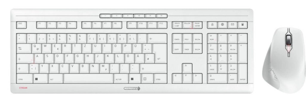 Cherry set di mouse e tastiera jd-8550de-0 / stream desktop comfort de bianco