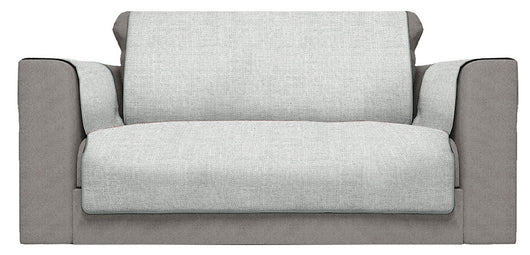 Copridivano con Copri Braccioli Seduta 125 cm in Poliestere Grigio