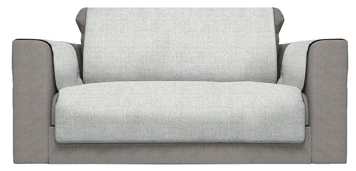 Copridivano con Copri Braccioli Seduta 125 cm in Poliestere Grigio