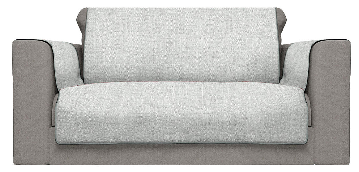 Copridivano con Copri Braccioli Seduta 60 cm in Poliestere Grigio