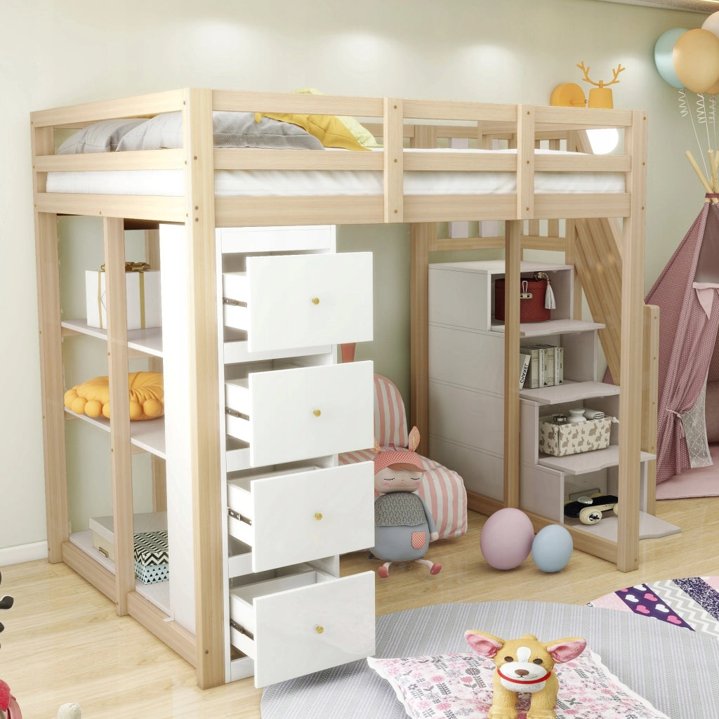 Letto a castello 140x200 - Xylo - Comodino e scala