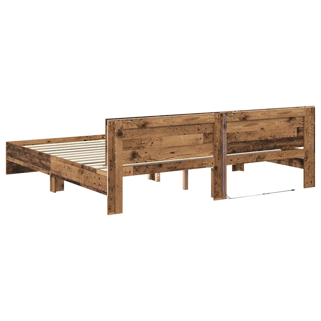 Struttura del letto con testiera Legno vecchio 200 x 200 cm 3403601