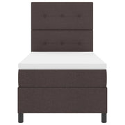 Letto a molle con materasso Marrone scuro 80 x 200 cm Tessuto 3342826