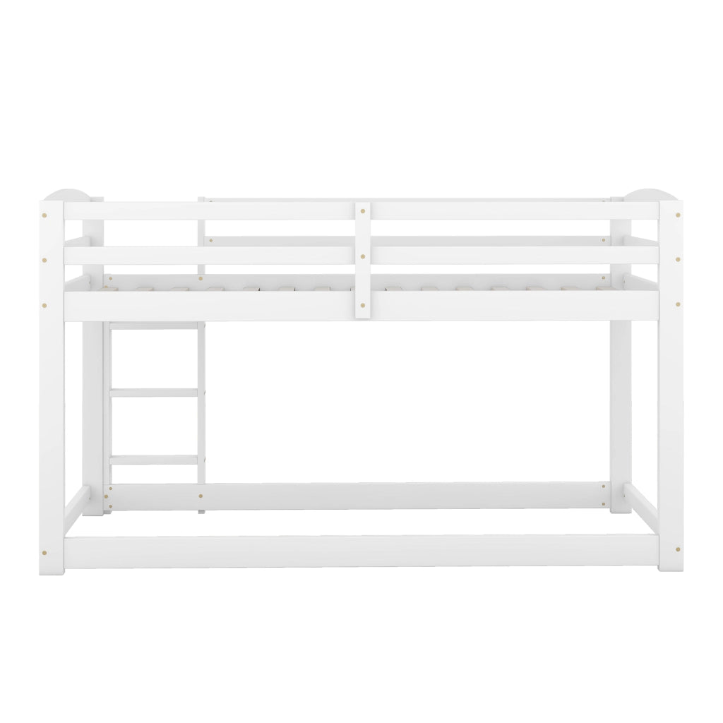 Letto a castello bianco in pino massello con funzione contenitore 90x200 cm