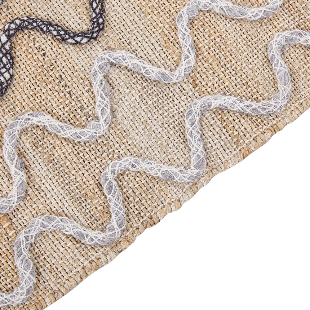 Tappeto Area Beige Juta Motivo geometrico 80 x 150 cm Rustico Boho