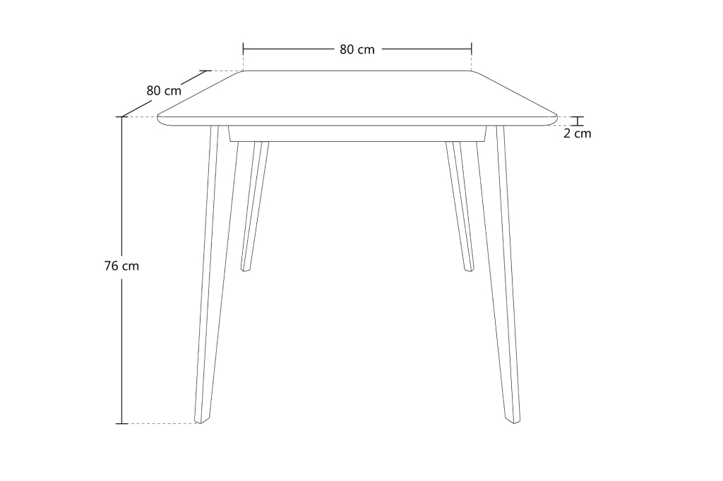 Tavolo cucina quadrato 80x80 bianco, tavolo ristorante mod. Iago TQ08-8.8IAPL