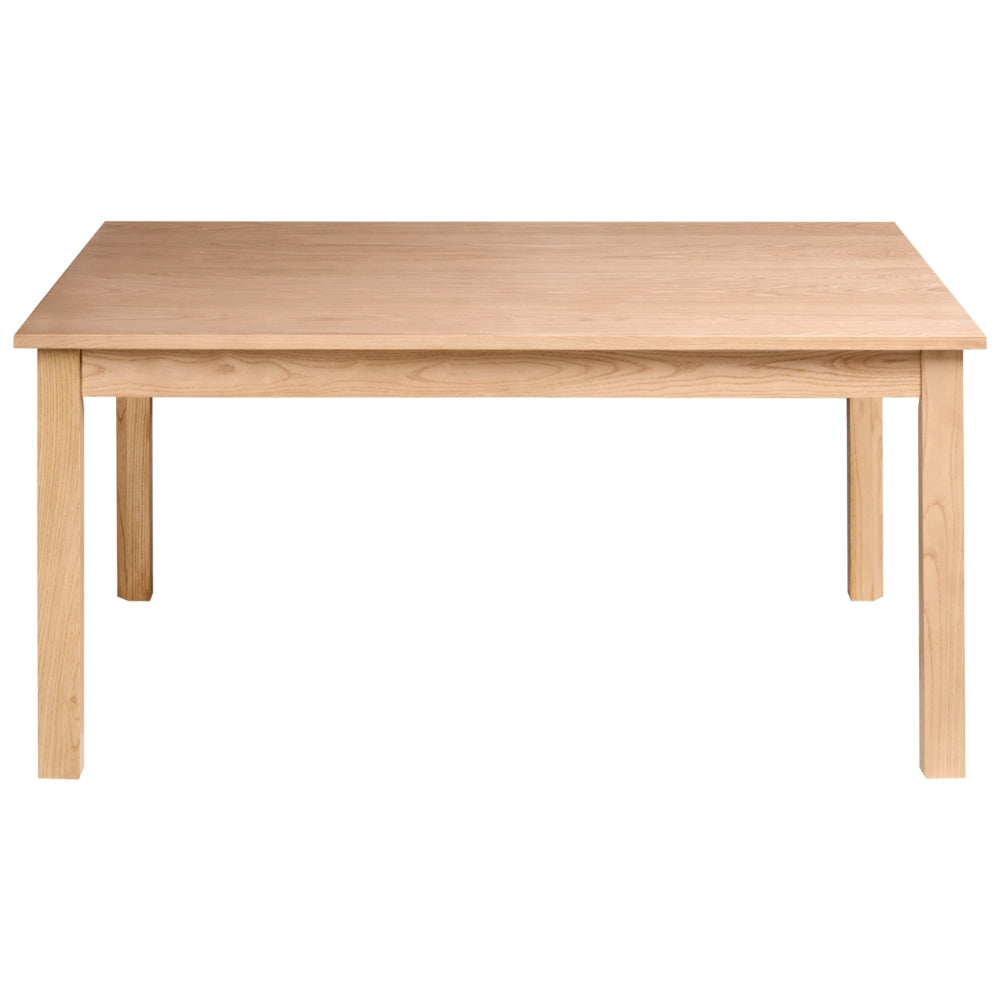 Tavolo da pranzo impiallacciato in legno di quercia chiara MDF gambe in legno di olmo 160 x 90 cm Piano rettangolare impiallacciato